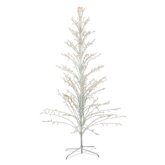 6ft. Pre-Lit White Cascade Twig Artificial Christmas Tree, Clear Lights